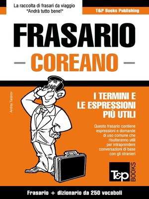 cover image of Frasario Italiano-Coreano e mini dizionario da 250 vocaboli